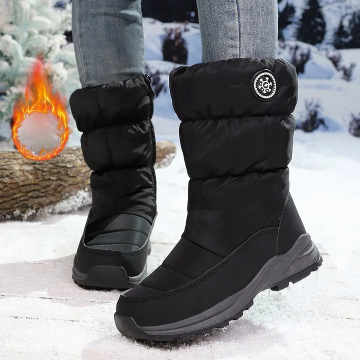🔥 SPARE 17 € | Warme Winter‑Stiefeletten für Damen, wasserabweisend, rutschfest, Gewölbeunterstützung, Pelzfutter, ganztägiger Komfort