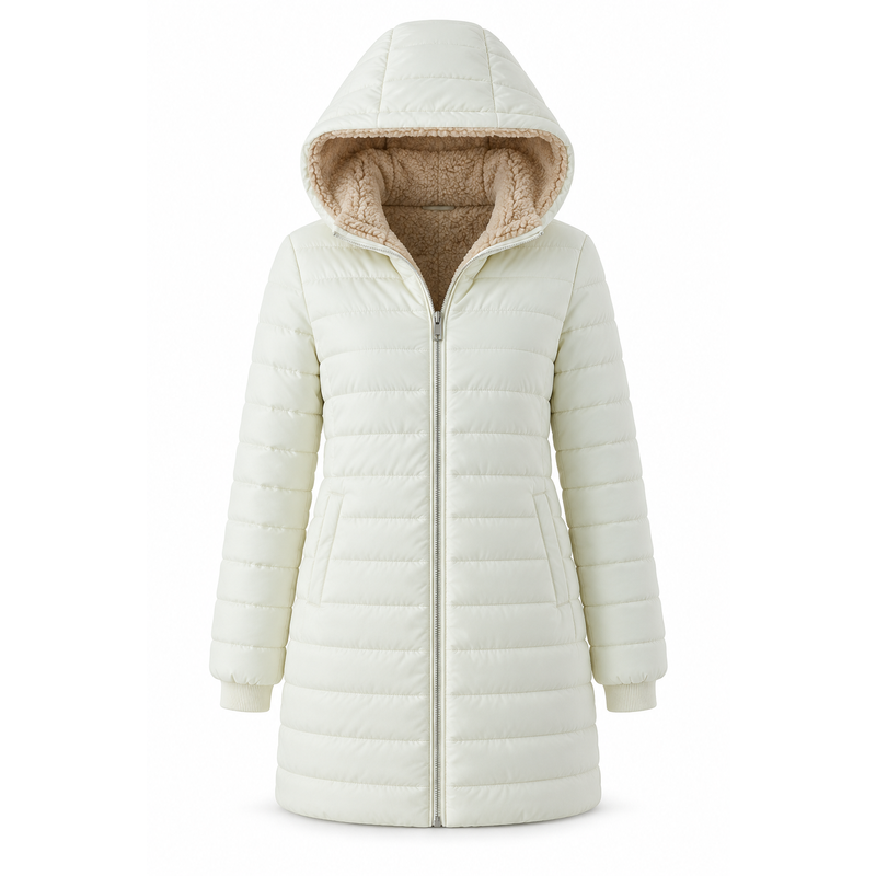 🔥 LETZTER TAG – 49 % RABATT 🔥 ❄️ Warmer Damen-Daunenmantel mit Kapuze und kuscheligem Teddyfutter