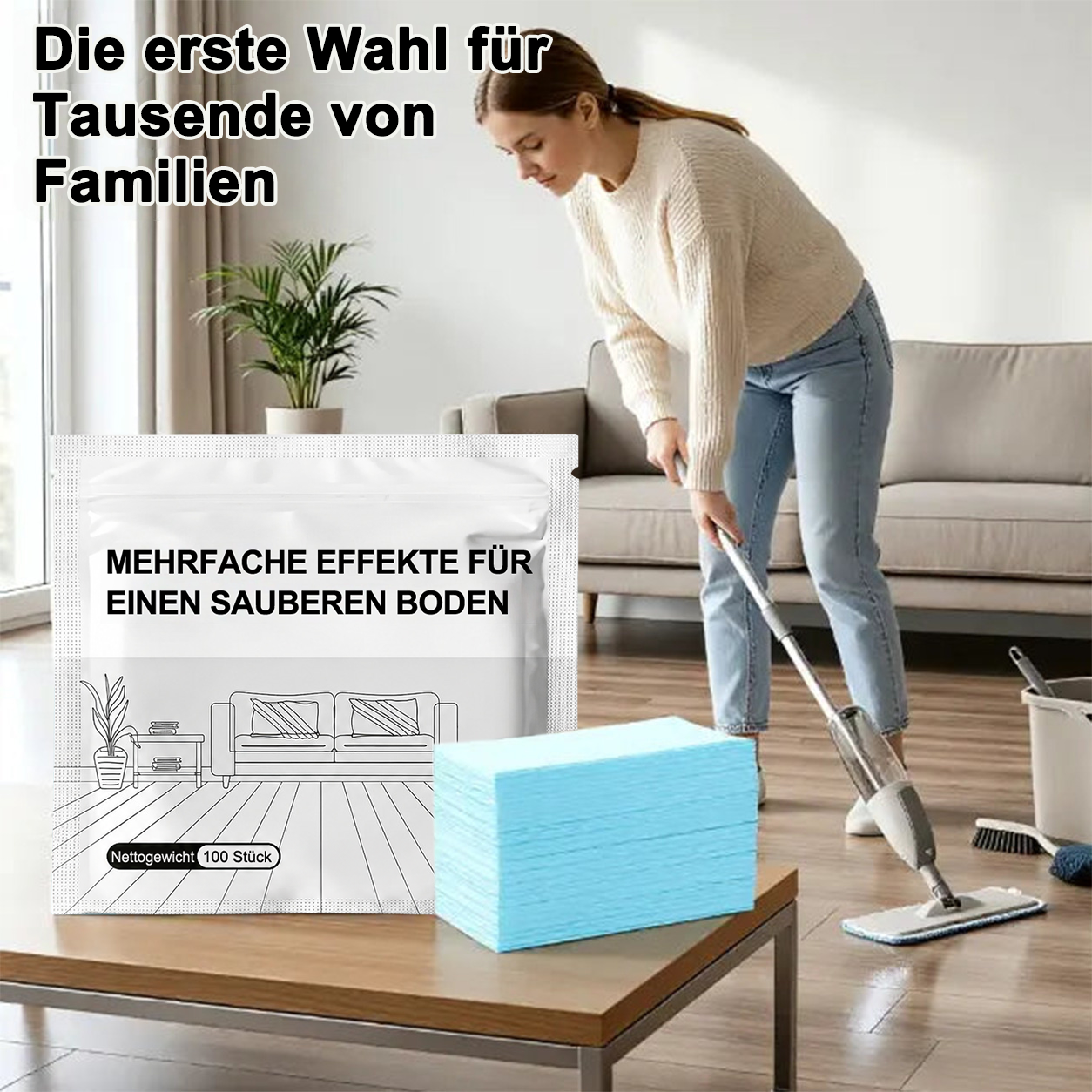 🧼Letzter Tag: 80% RABATT✨Antibakterieller Mehrflächenreiniger für Hartholz, Fliesen & Laminat