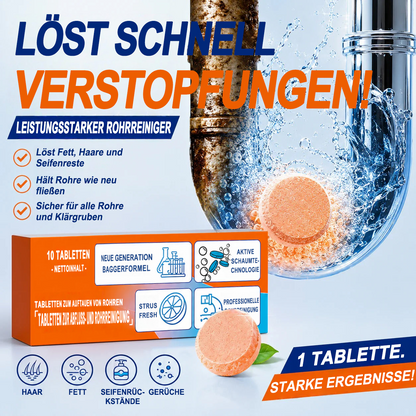 👑Schäumende Abflussreiniger-Tabletten — Aktivsauerstoff | Entfernt Abflussablagerungen & Schädlinge | Ohne Bleichmittel, ohne Lauge, rohrschonend