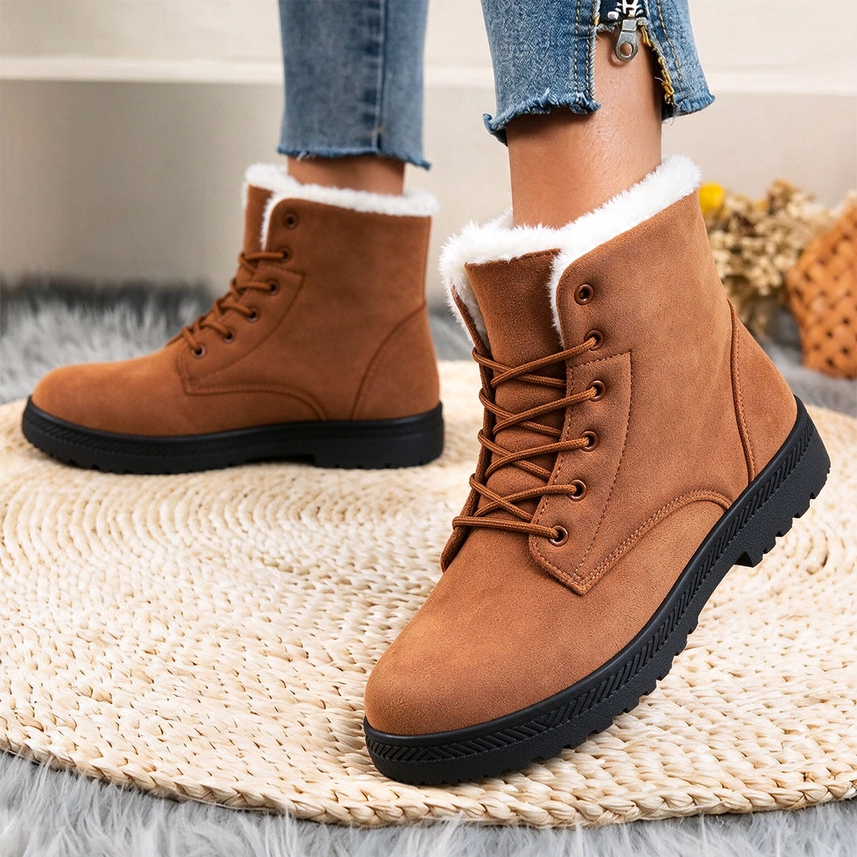 🔥 LETZTER TAG – 50 % RABATT | Warme orthopädische Damen-Winterstiefel mit Fußgewölbestütze und Plüschfutter