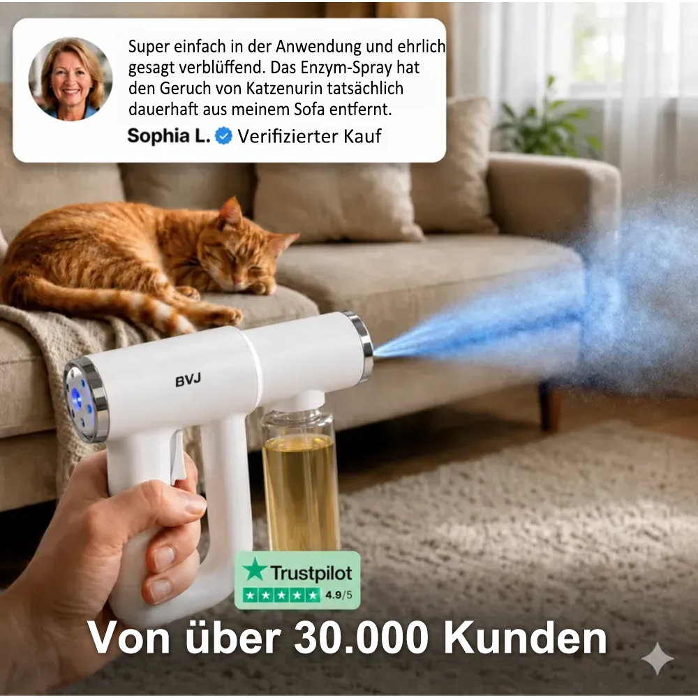 🔥 LETZTER TAG: 50% RABATT 🔥 BVJ™ Geruchsentferner-Sprühpistole für Haustiere | Entfernt hartnäckige Tiergerüche aus Ihrem Zuhause