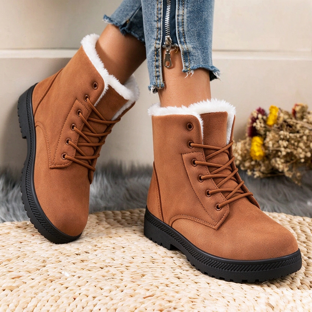 🔥 LETZTER TAG – 50 % RABATT | Warme orthopädische Damen-Winterstiefel mit Fußgewölbestütze und Plüschfutter