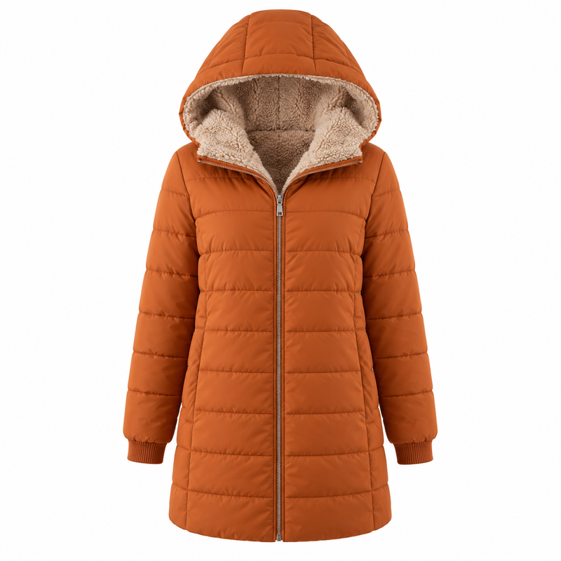 🔥 LETZTER TAG – 49 % RABATT 🔥 ❄️ Warmer Damen-Daunenmantel mit Kapuze und kuscheligem Teddyfutter