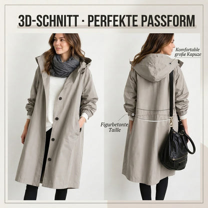 🔥 80 % Rabatt im Schlussverkauf | Wasserabweisende Oversize-Wind- und Regenjacke mit Kapuze für Damen