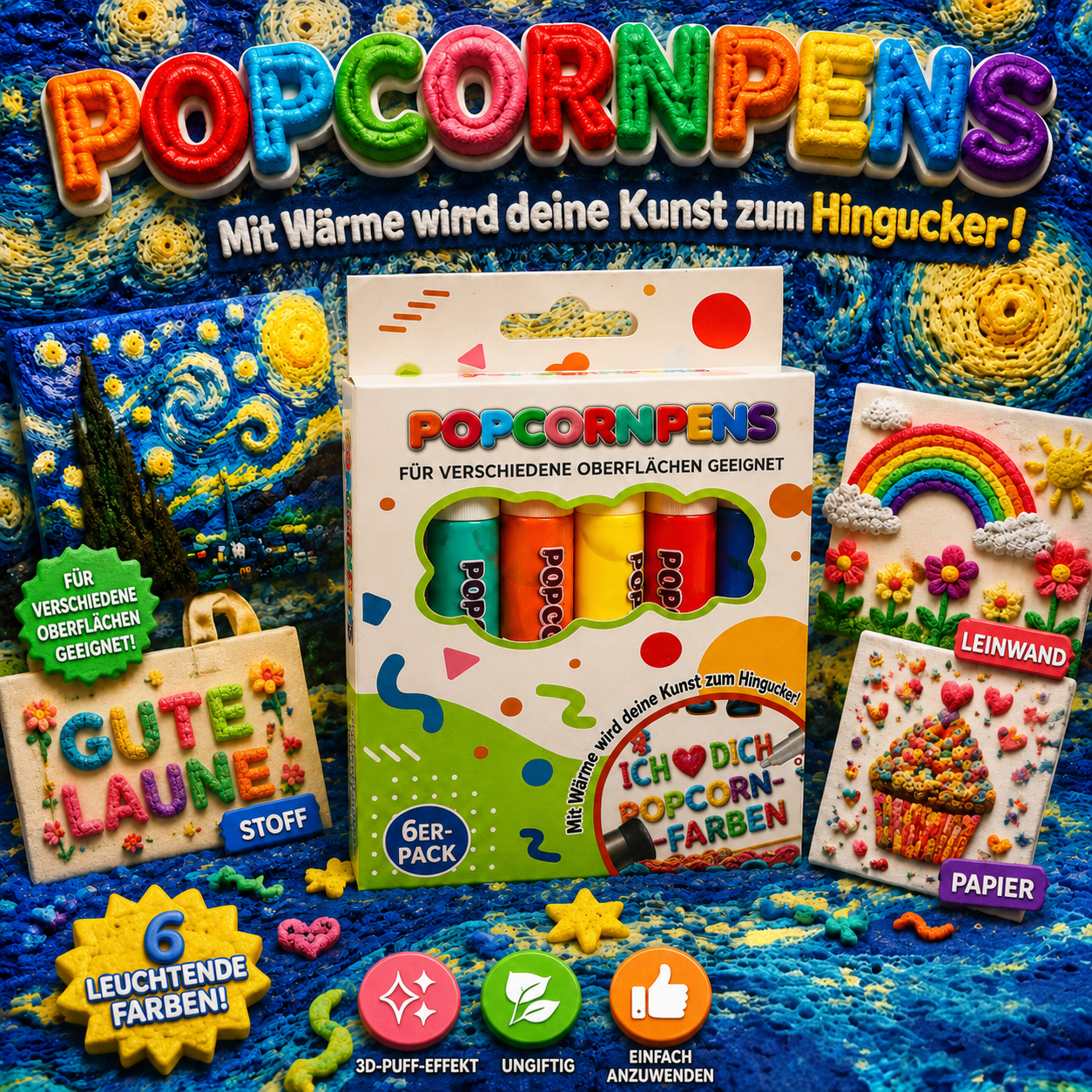 3 Sets – 18 Stifte — Familien-Favorit — Gemeinsam kreativ sein 🧑‍🤝‍🧑