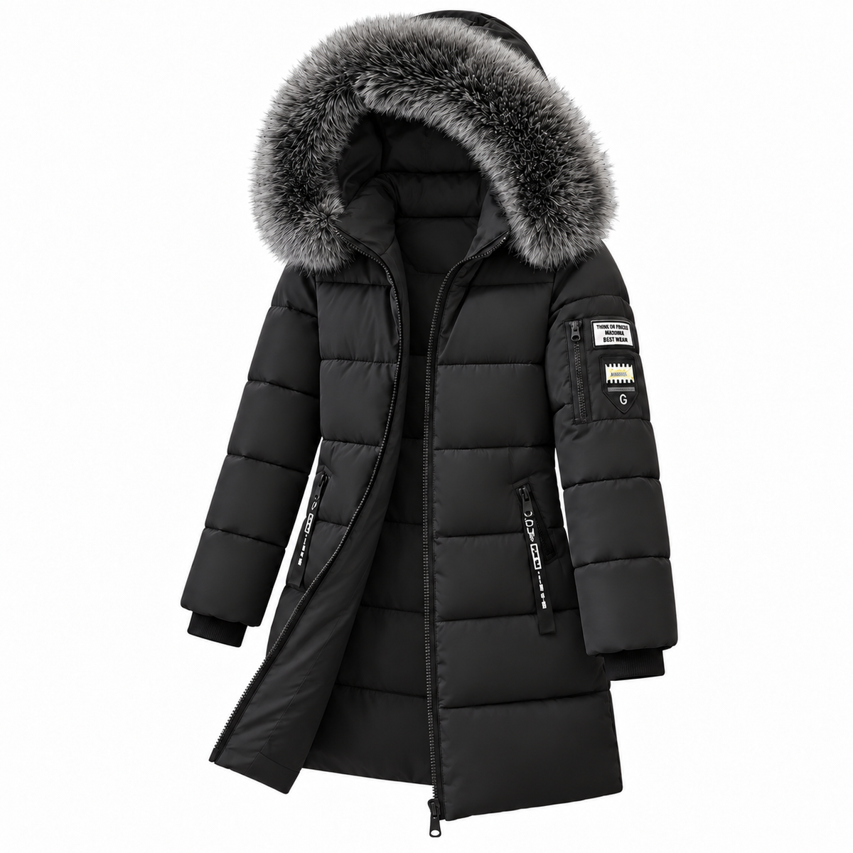 🔥 LETZTER TAG – 49 % RABATT 🔥 ❄️ Warmer Damen-Daunenmantel mit Kapuze und abnehmbarem Kunstfellkragen