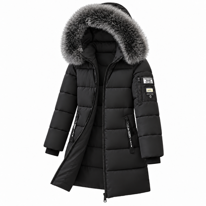 🔥 LETZTER TAG – 49 % RABATT 🔥 ❄️ Warmer Damen-Daunenmantel mit Kapuze und abnehmbarem Kunstfellkragen