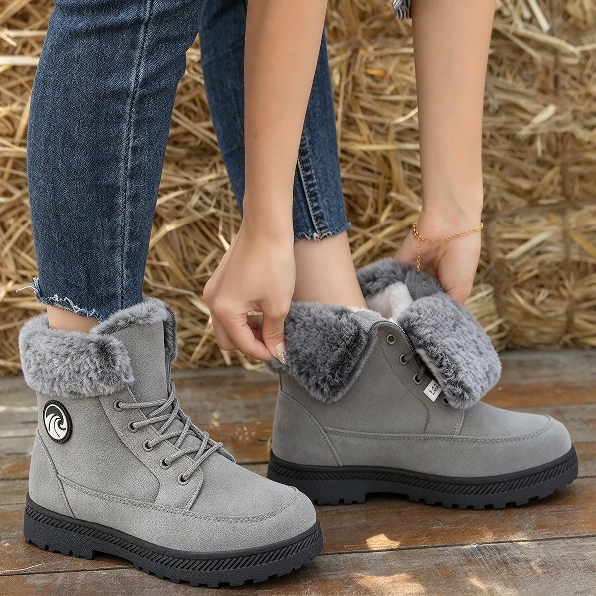 🔥 LETZTER TAG – 50 % RABATT | Warme orthopädische Damen-Winterstiefel mit Fußgewölbestütze und Plüschfutter