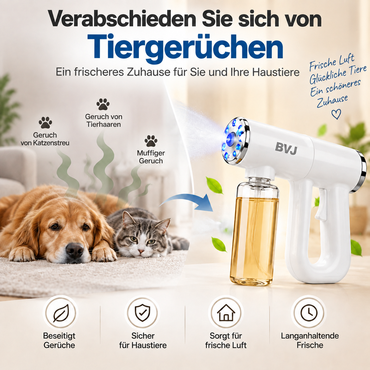 🔥 LETZTER TAG: 50% RABATT 🔥 BVJ™ Geruchsentferner-Sprühpistole für Haustiere | Entfernt hartnäckige Tiergerüche aus Ihrem Zuhause