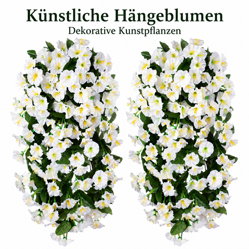 Im Angebot – Künstliche Hängepflanzen / Hängeblumen – UV-beständig, wasserfest, windfest