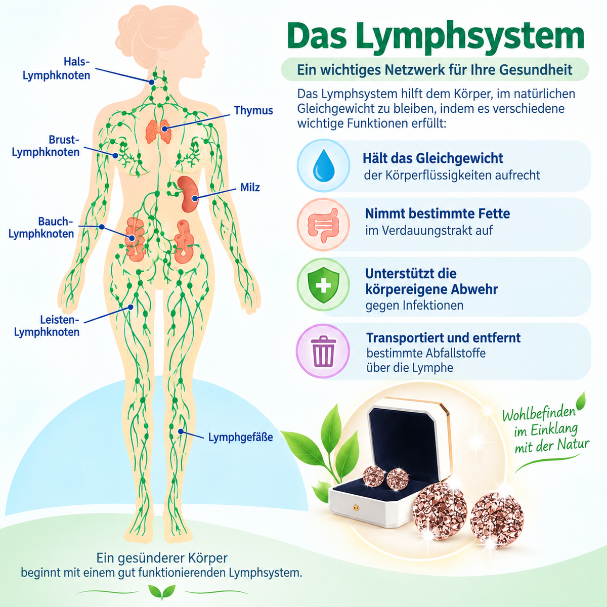 🔥LETZTER TAG – 80 % RABATT🎉 CZTICLE® Histon-Magnetologie Lymphvity Germanium-Ohrringe