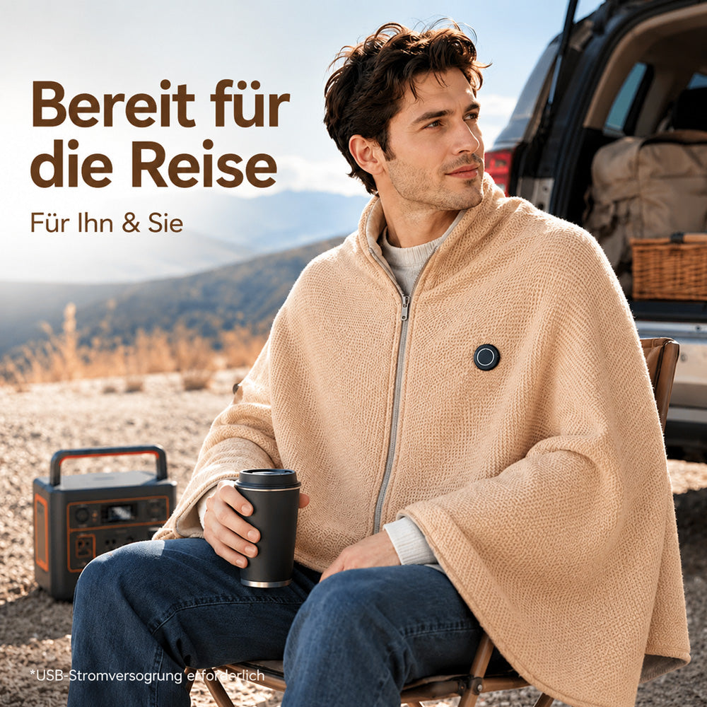 🖤Black Friday - 80% RABATT!!💥Den ganzen Winter warm bleiben — Tragbare elektrische Heizdecke als Schultertuch