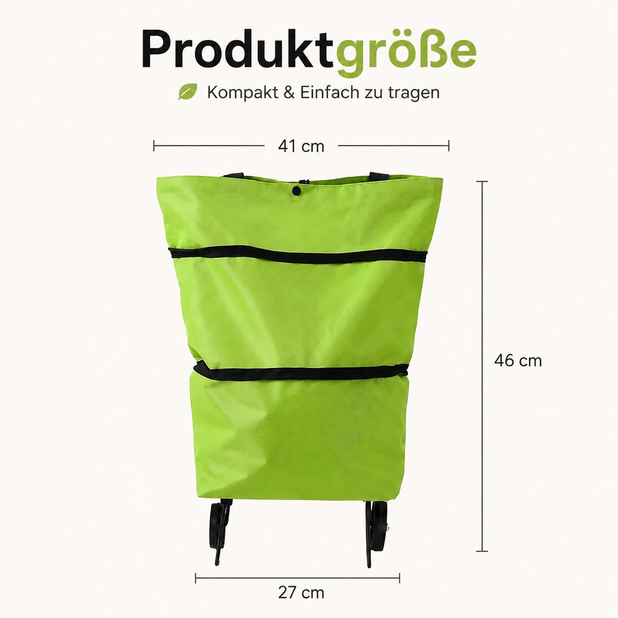 🛒Faltbarer Einkaufstrolley – Praktische Einkaufstasche mit Rollen für den täglichen Einkauf