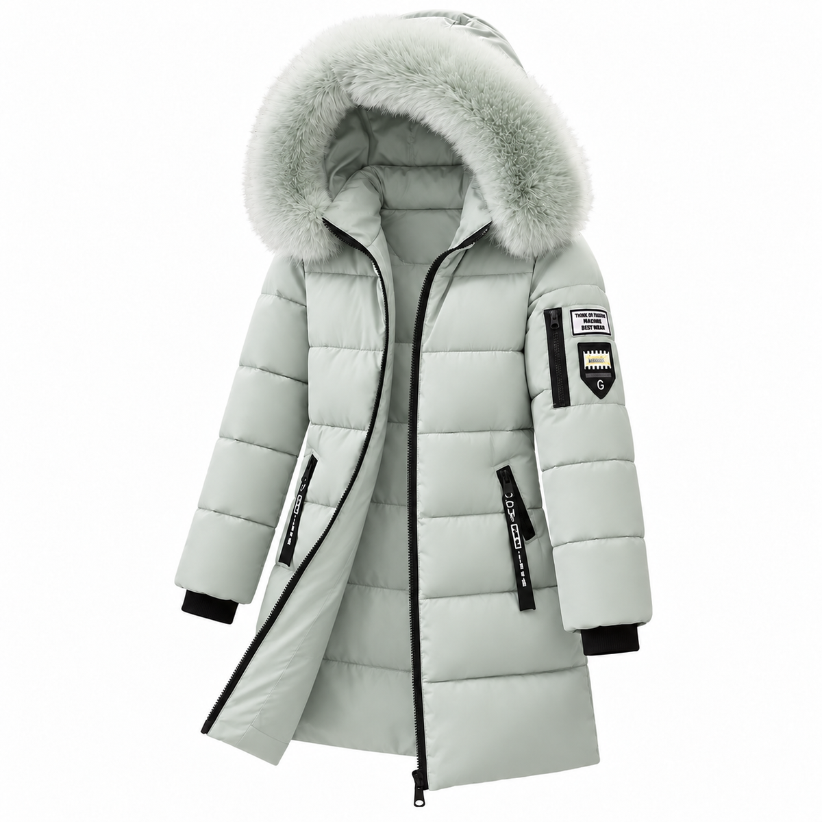 🔥 LETZTER TAG – 49 % RABATT 🔥 ❄️ Warmer Damen-Daunenmantel mit Kapuze und abnehmbarem Kunstfellkragen