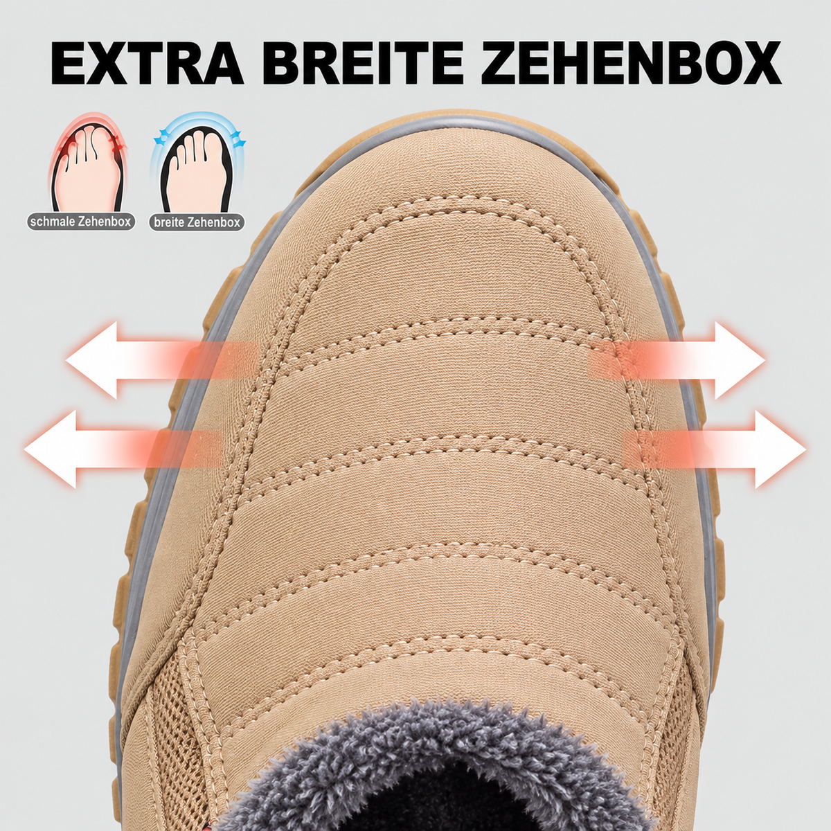 🔥 WOCHENEND-SALE – 49 % RABATT! 💥 | Warme, rutschfeste Seniorenschuhe mit Fußgewölbestütze