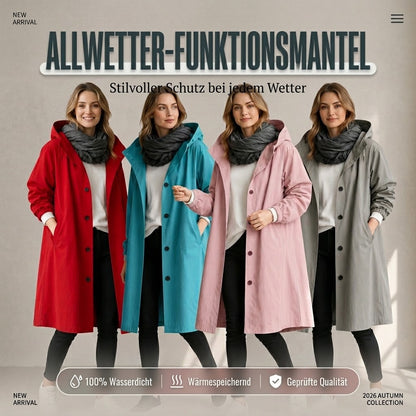 🔥 80 % Rabatt im Schlussverkauf | Wasserabweisende Oversize-Wind- und Regenjacke mit Kapuze für Damen