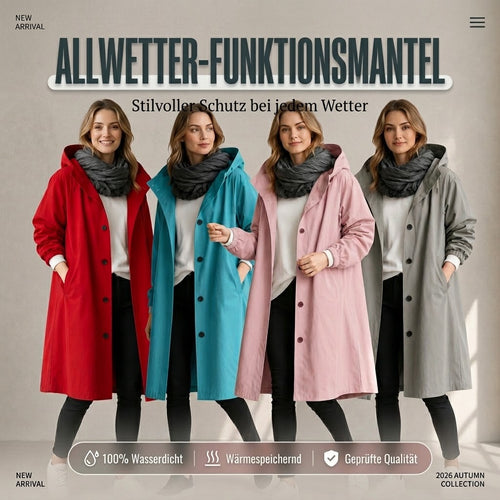 🔥 80 % Rabatt im Schlussverkauf | Wasserabweisende Oversize-Wind- und Regenjacke mit Kapuze für Damen