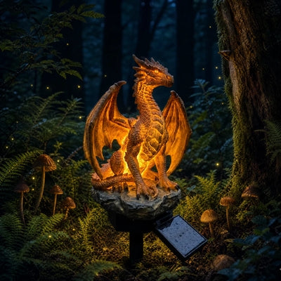 💥LETzter Tag: 50 % Rabatt 🐉✨ Solar-Gartenfigur „Drache“ mit Licht – Fantasy-Außendekoration „Golden Ember“