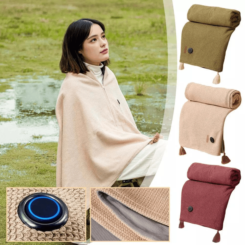🖤Black Friday - 80% RABATT!!💥Den ganzen Winter warm bleiben — Tragbare elektrische Heizdecke als Schultertuch